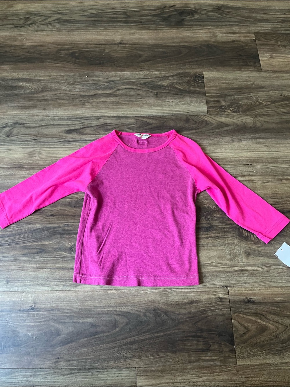 Hard Tail Two Tone Pink 3/4 Sleeve Blouse Top One Size